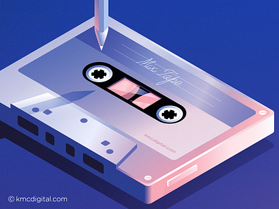 'Mix Tape' Illustration 1980s 2d 80s style cassette cassette tape flat design illustration illustrator isometric isometric art pencil retro retro future synthwave tape vector vector art