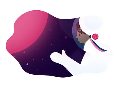 Hello :D astronaut design frist shot illustration space