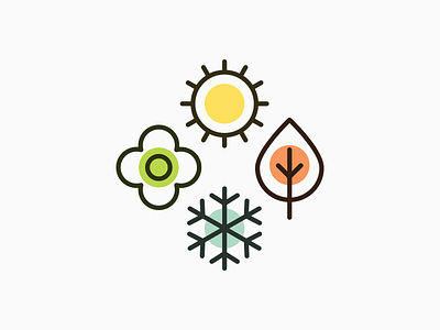 Seasons Icon autumn fall season spring summer winter