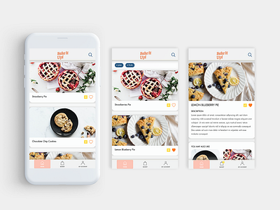 Bake it Up! app delivery app branding delivery app design food app ios minimal recipe ui ux