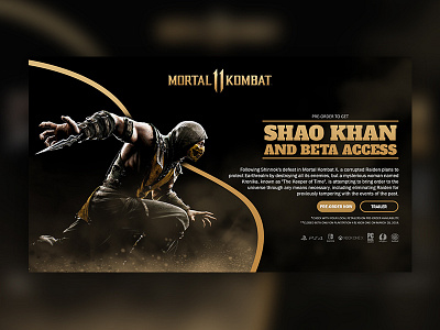 MK11 Landing Page adobe adobe photoshop design game landing page mk11 mortal kombat photoshop shop ui ux website