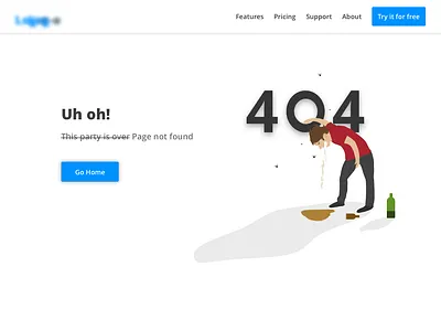 404. This party is over 404 404 error 404 page ui