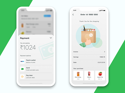 Payment Success card cart grocery illustration india money payment saurabhuxd success ux