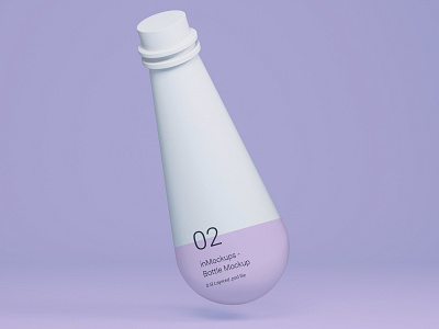 Floating White Bottle Mockup - Free Photoshop Mockup 3d bottle branding cosmetic cosmetics design floating free freebie freebie psd front view graphic design juice logo mockup photoshop plastic psd design ui ux