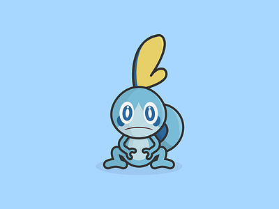 Sobble cartoon character cute fun gameboy gaming illustration illustrator nintendo pokemon trend trending