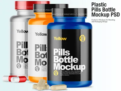 Pills Bottle Mockup 3d bottle design mock up mockup mockup tools pills psd tablet tablet bottle