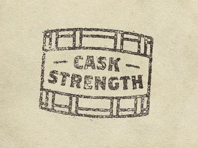 Cask Strength barrel cask emblem logo retro stamp texture type typography vintage whisky
