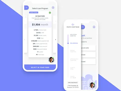 Loan Selection & Borrower Dashboard banking app color blocking dashboard design design app fintech loan selection loan selection ui mobile app design mobile app experience mortgage application navigation drawer progress indicator status ux user experience design user experience ux user interface design ux design ux ui ux ui design