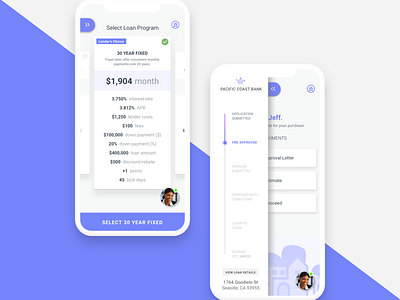Loan Selection & Borrower Dashboard banking app color blocking dashboard design design app fintech loan selection loan selection ui mobile app design mobile app experience mortgage application navigation drawer progress indicator status ux user experience design user experience ux user interface design ux design ux ui ux ui design
