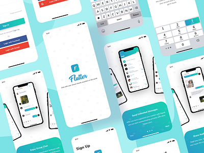 Flutter Messaging App UI Kit app audio app chat app dashboard design gradient ios message message app message ui kit messager messaging app ui social app trendy design 2019 ui ui. ux video app