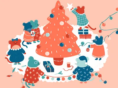Merry Mice animal celebrate christmas cute decorate decoration holiday mice mouse rat winter