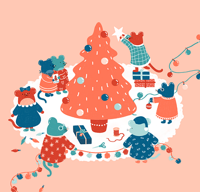 Merry Mice animal celebrate christmas cute decorate decoration holiday mice mouse rat winter