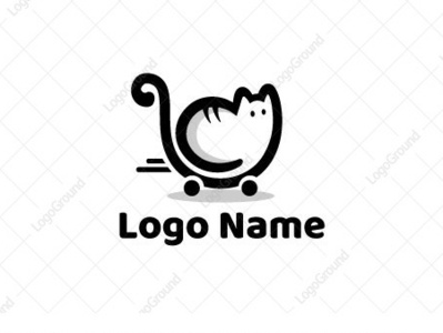 Cat Cart logo for sale black cat cart cat cat illustration cat logo fast kitty logo logo 2d logo design online online shop online shopping pet pet business pet care pet shop pet store shopping shopping cart