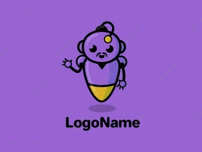 Genie Robot logo for sale bot cartoon cute genie logo logo 2d logo design magic mascot robot tech tech company tech logo wizard