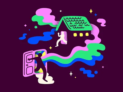 Village Squared connection consumerism experiences future illustration innovation people rainbow report trend trends vector village