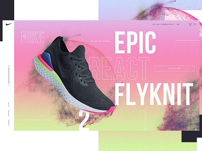 Nike Epic React Flyknit 2 Website Design Concept branding creative design graphic desgin nike product design shoes typogaphy ui web web design