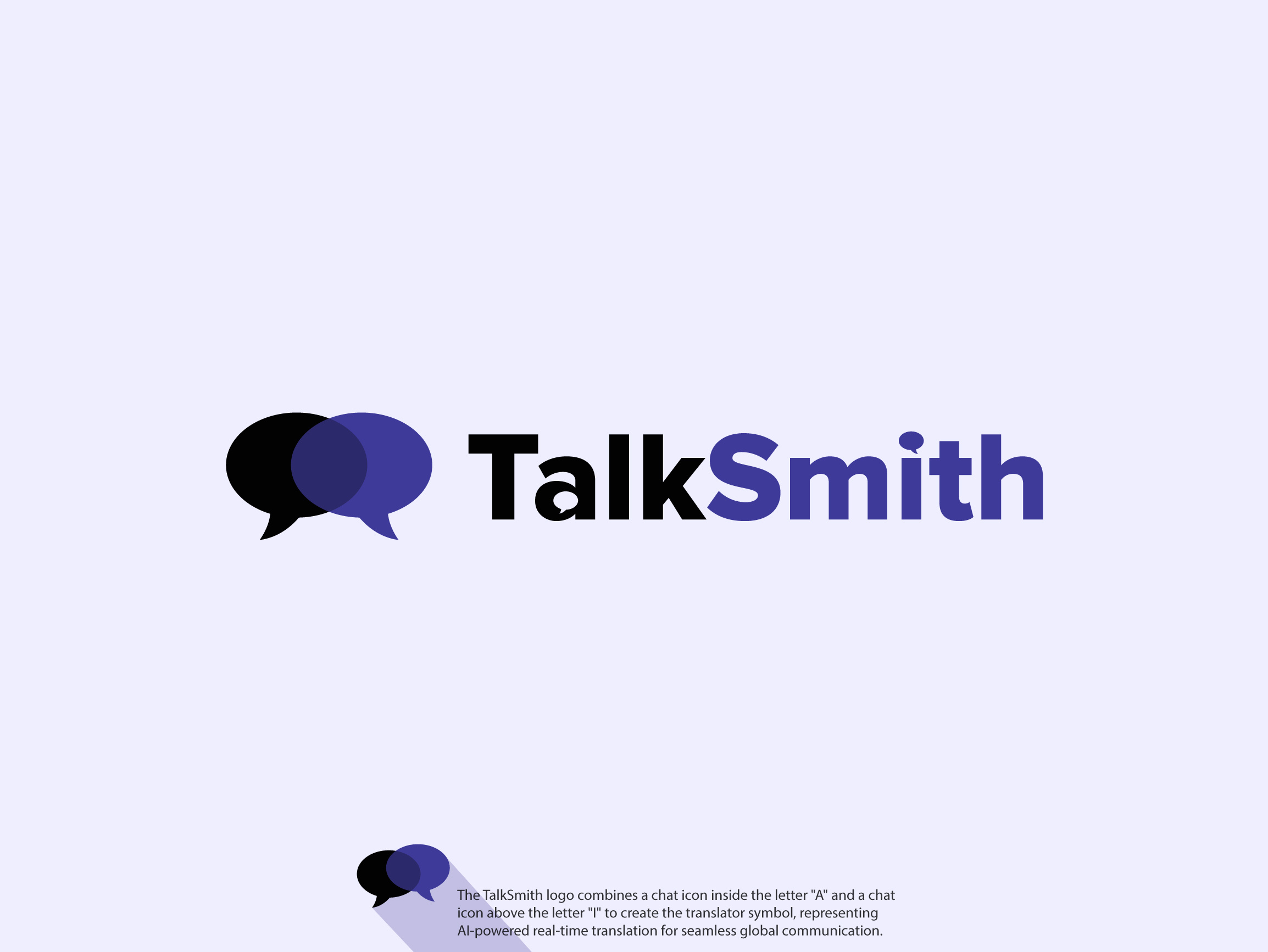 TalkSmith Ai translate/chat logo ai ai app ai logo artificial intelligence branding chat clean design generator logo modern logo tech logo translate vector wordmark