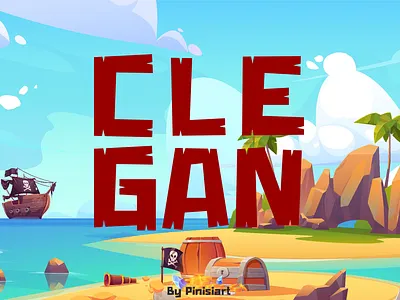 CLEGAN branding cartoon children display font font fun funny game gaming kids playful poster youtube