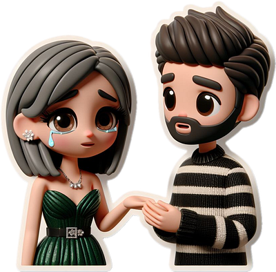 Love couple stickers and art 3d animation graphic design ui