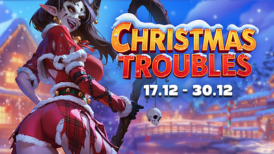 Christmas Troubles - Event Banner for GreenT Games graphic design