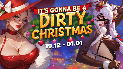 Dirty Christmas - Event Banner for GreenT Games graphic design