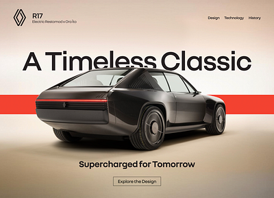 Renault R17 Hero Section car hero section inspiration landing page luxury minimal web design