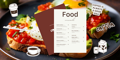 Menu for a coffe shop branding graphic design illustration menu