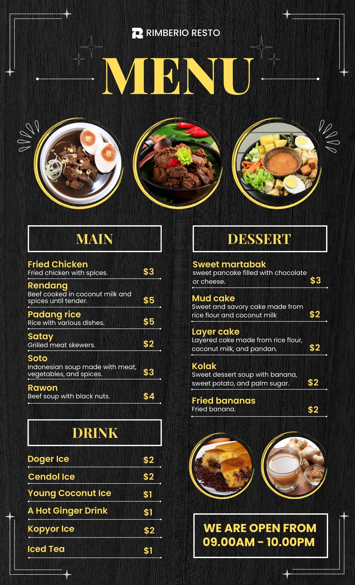 Example of Restaurant Menu Designs
