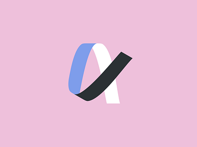 Logo for Altegio. One of the versions identity logo pink ribbon