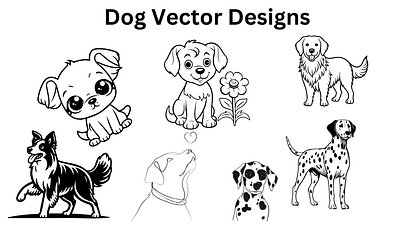 Dog vector designs 3d animation graphic design logo motion graphics