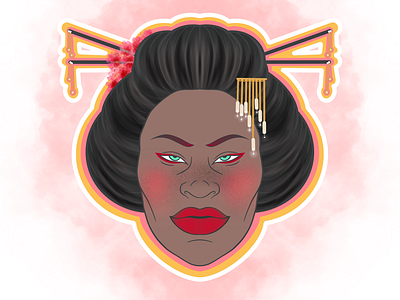 Unity in Diversity african character design cherry blossom concept design digital illustration geisha human illustration japan tradition