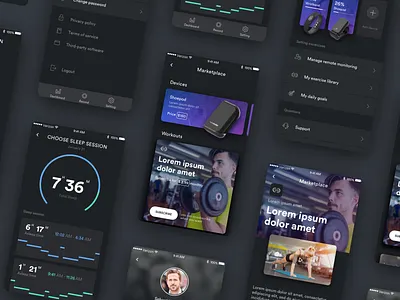 Biostrap App app design development excercise fitness fitness app portfolio ui work