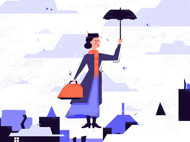 Mary Poppins design disney fanart flat illustration illustrator marypoppins photoshop vector