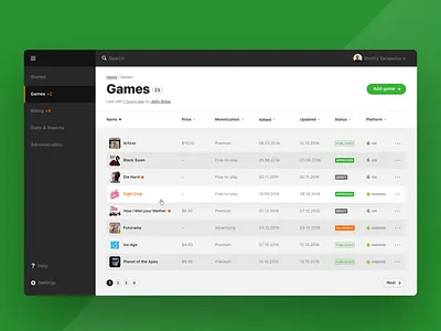 Mobile games publishing tool games gaming platform product design service tool ui ux