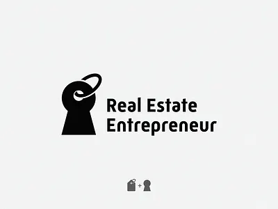 Real Estate / keyhole + tag brand design icon logo real estate symbol