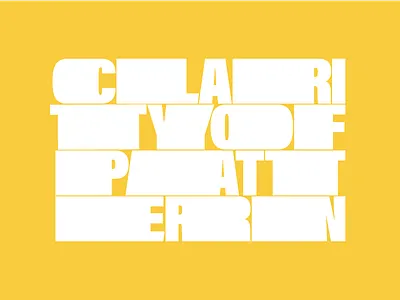 CLARITY OF PATTERN extrusion type typography typography design
