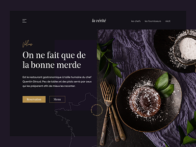 La vérité Landing Concept brand identity design designer designinspiration food graphicdesign hero hero design mockup plate restaurant restaurant hero restaurant landing ui uidesign ux ui design web design