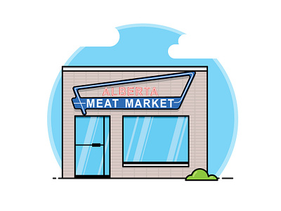 Alberta Meat Market - Buildings of Lethbridge building flat design flat vector illustrator local vector building