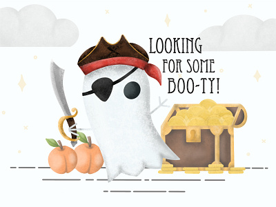 BOO-TY apple pencil booty design ghost graphic design illustration illustrator ipad pro pirate procreate app procreate art