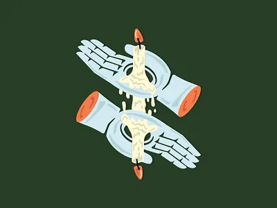 Both Ends burn candle hands mirror print