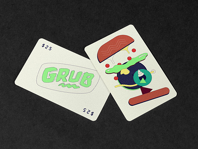 Gift Card abstract branding burger futuristic identity illustration logo mark neon retro tractorbeam typography