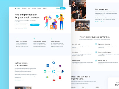 Lendio Homepage homepage lender lendio loans web design