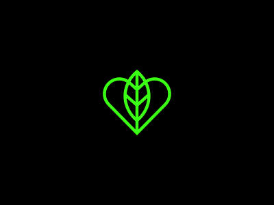 Love Leaf brand heart leaf logo love mark minimal minimalist music nature simplicity smart symbol tree