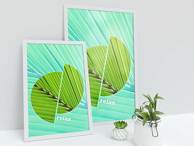 Relax Poster design modern palm palm leaf photography photomanipulation photoshop poster printable