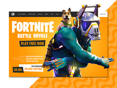 Fortnite - LamaBoy website concept design battle royale charachter concept design epic games esport esports fan art fortnite game games landing minimal skin ui uiux ux web web design website