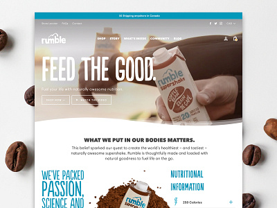 Rumble Supershake beverage drink e commerce ecommerce shop shopify shopify store shopify theme video video animation video background web web design webdesign website