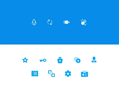 Scatter Icons assets blockchain contact exchange explore iconography icons identity key list networks refresh scatter send settings shopping wallet