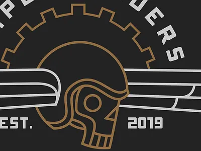 Skull WIP angel death gear helmet logo motorcycle skull typography wings