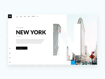Travel Blog #1 blue clean design flat landing page travel ui ux web website white