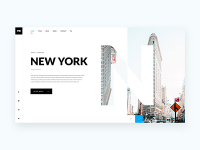 Travel Blog #1 blue clean design flat landing page travel ui ux web website white